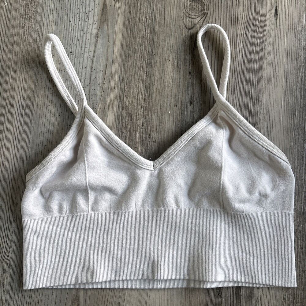 ALO White Running Yoga Gym Workout Sports Bra Size Medium